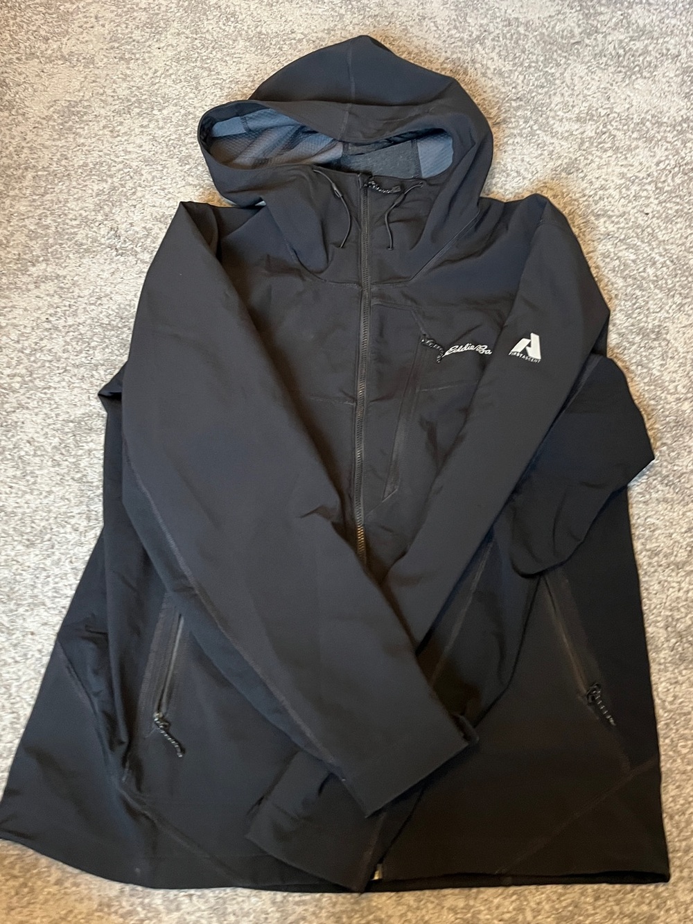 Eddie Bauer Black Hooded Performance Softshell Jacket